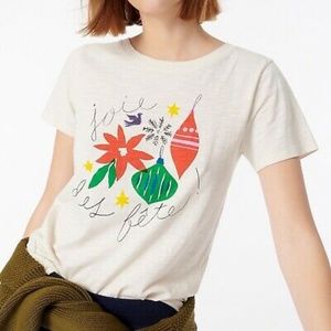 J Crew Joie des Fete Cotton Collectible Holiday T-Shirt